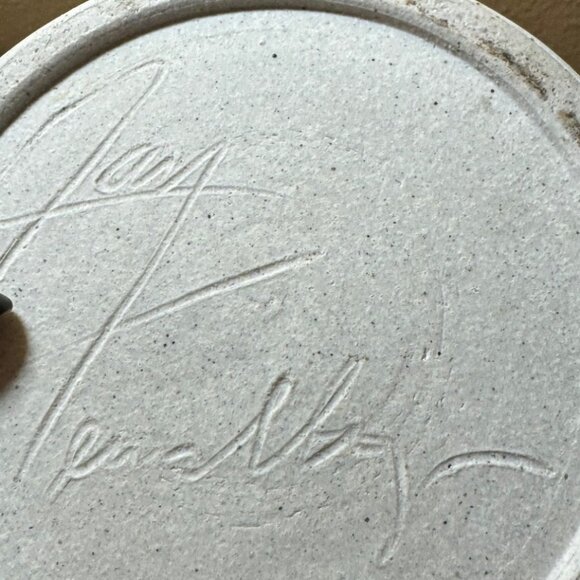 Handcrafted Ceramic Vase With Abstract Green & Brown Brush Strokes Signed - Picture 9 of 10